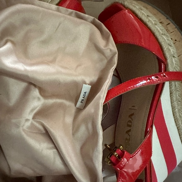 New Prada wedges shoes Red size 36.5 - Picture 8 of 12